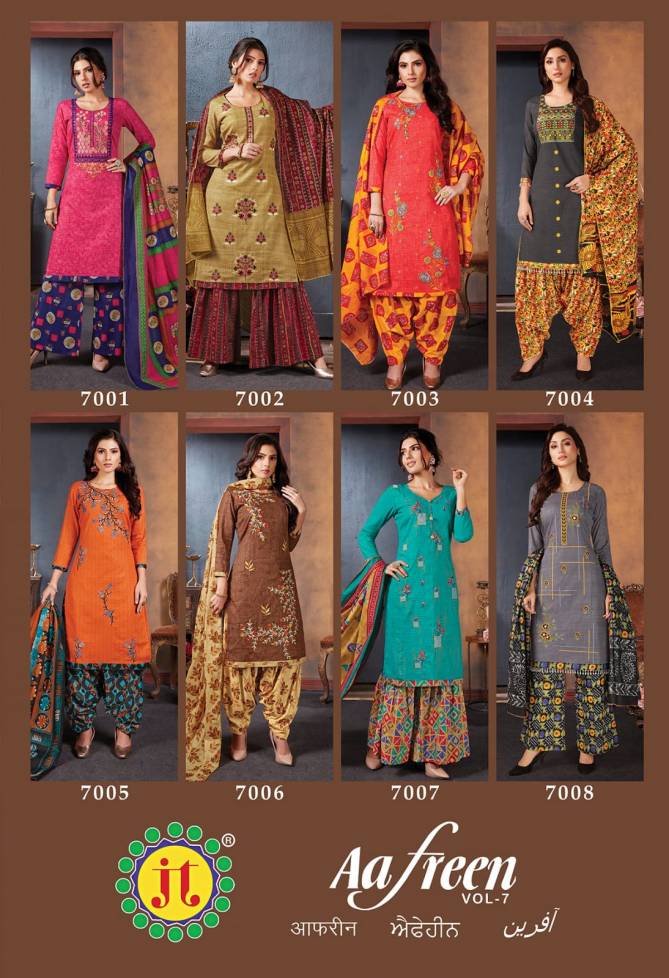 Jt Aafreen 7 Printed Cotton Fancy Regular Wear Designer Dress Material Collection